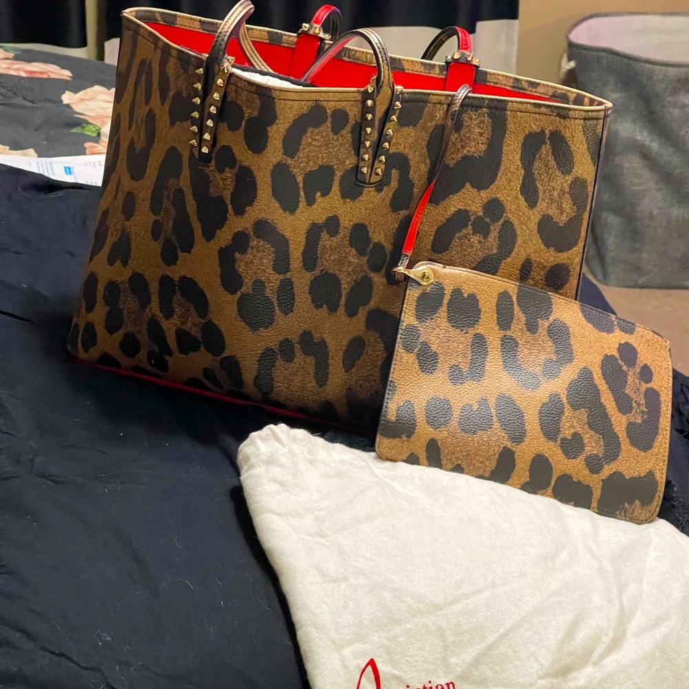 Christian Louboutin Leopard Print Cabata Tote